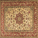 Square Machine Washable Persian Brown Traditional Rug, wshtr3613brn