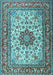 Machine Washable Persian Light Blue Traditional Rug, wshtr3613lblu