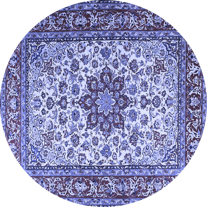 Round Persian Blue Traditional Rug, tr3613blu