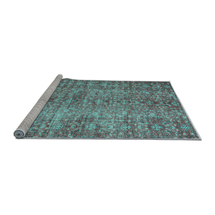 Sideview of Machine Washable Persian Light Blue Traditional Rug, wshtr3614lblu