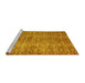 Sideview of Machine Washable Persian Yellow Traditional Rug, wshtr3614yw