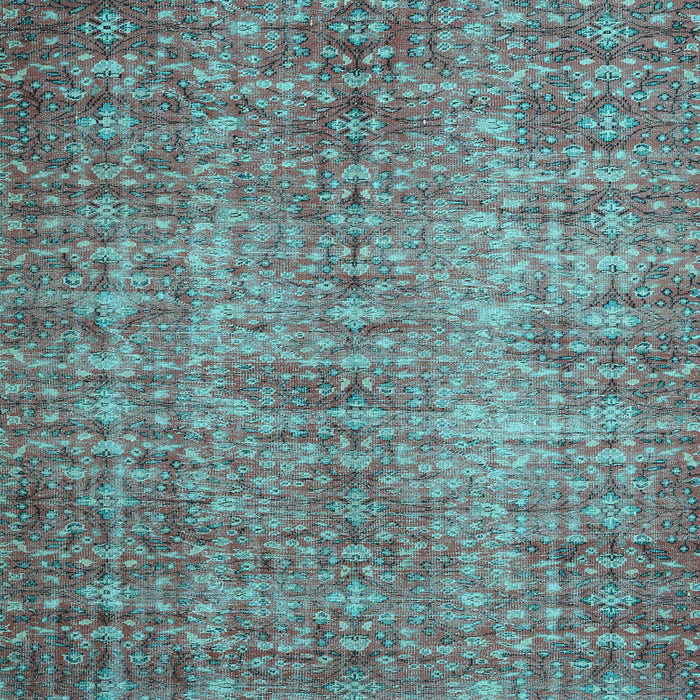 Square Machine Washable Persian Light Blue Traditional Rug, wshtr3614lblu