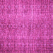 Square Machine Washable Persian Pink Traditional Rug, wshtr3614pnk