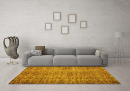 Machine Washable Persian Yellow Traditional Rug in a Living Room, wshtr3614yw
