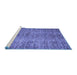 Sideview of Machine Washable Persian Blue Traditional Rug, wshtr3614blu