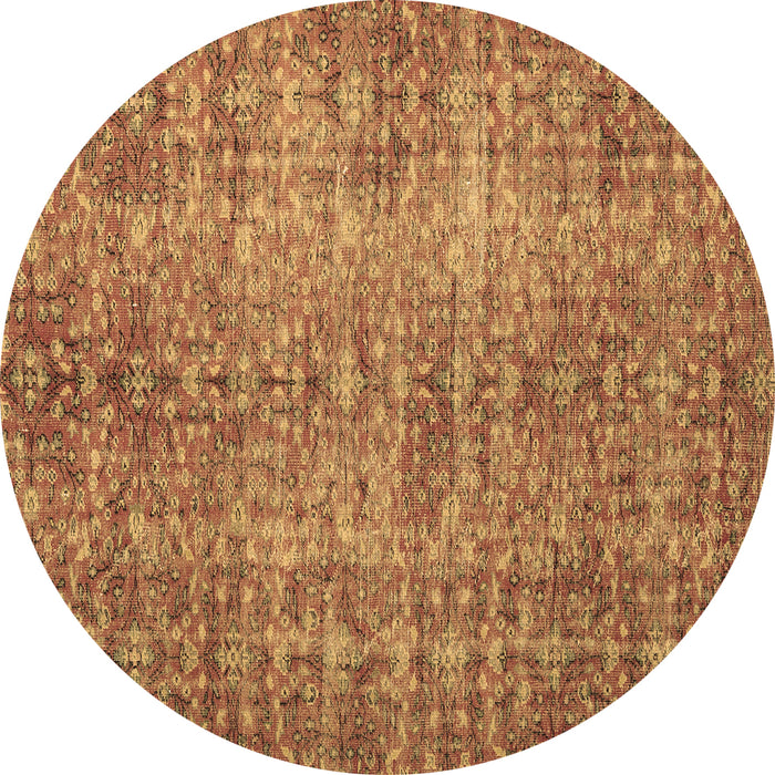 Round Machine Washable Persian Brown Traditional Rug, wshtr3614brn