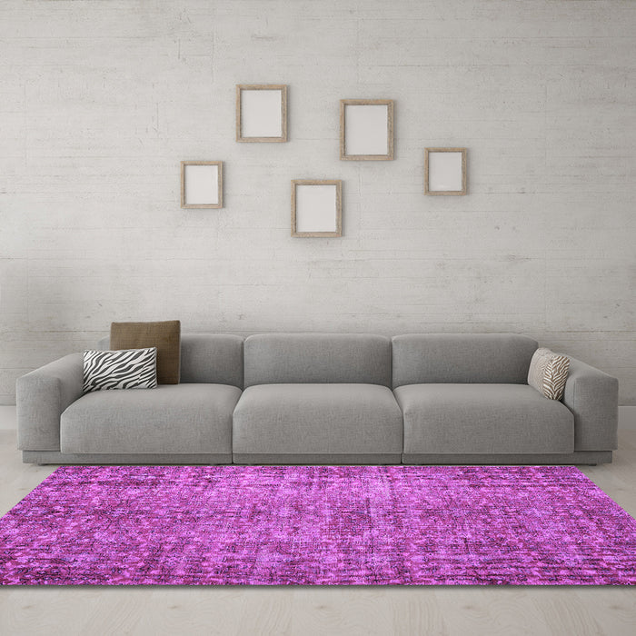 Machine Washable Persian Purple Traditional Area Rugs in a Living Room, wshtr3614pur