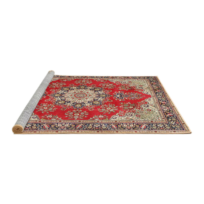 Sideview of Machine Washable Traditional Red Rug, wshtr3615