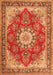 Serging Thickness of Machine Washable Persian Orange Traditional Area Rugs, wshtr3615org