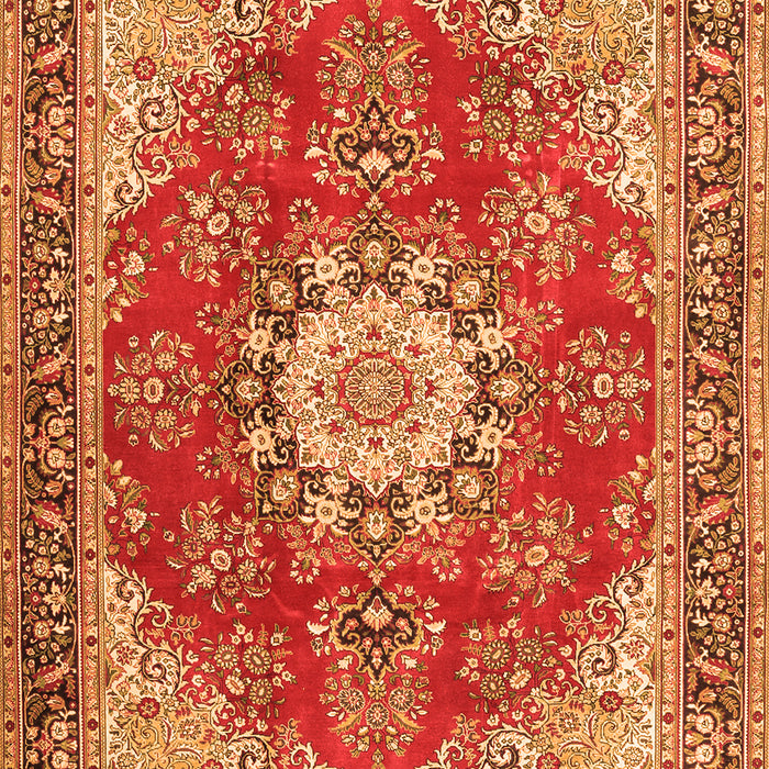 Serging Thickness of Machine Washable Persian Orange Traditional Area Rugs, wshtr3615org