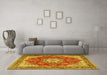 Machine Washable Persian Yellow Traditional Rug in a Living Room, wshtr3615yw