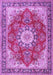 Machine Washable Persian Purple Traditional Area Rugs, wshtr3615pur