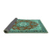 Sideview of Persian Turquoise Traditional Rug, tr3615turq