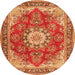 Machine Washable Persian Orange Traditional Area Rugs, wshtr3615org