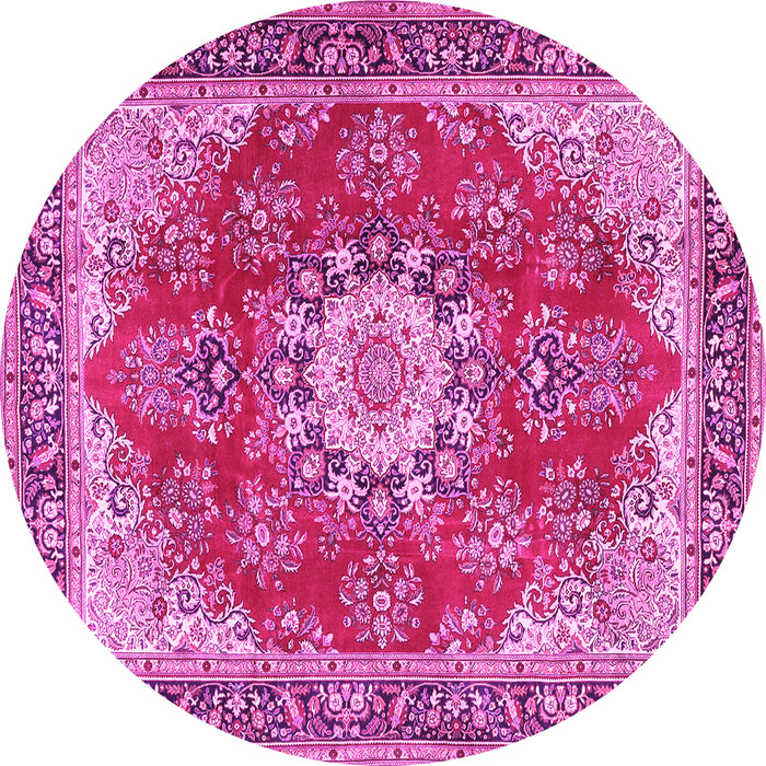 Round Persian Pink Traditional Rug, tr3615pnk