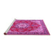 Sideview of Machine Washable Persian Pink Traditional Rug, wshtr3615pnk