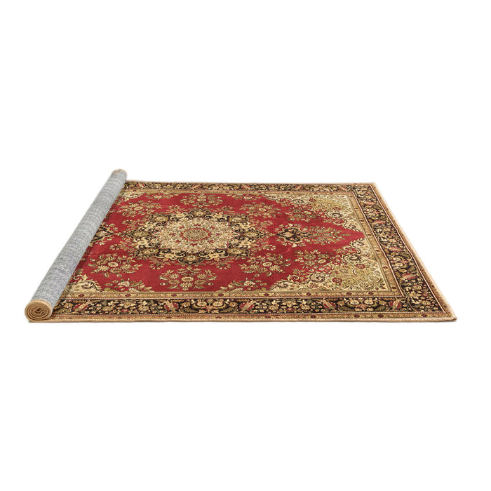 Sideview of Machine Washable Persian Brown Traditional Rug, wshtr3615brn