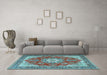 Machine Washable Persian Light Blue Traditional Rug in a Living Room, wshtr3615lblu