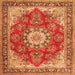 Serging Thickness of Persian Orange Traditional Rug, tr3615org