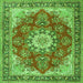 Round Machine Washable Persian Green Traditional Area Rugs, wshtr3615grn