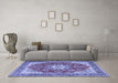 Machine Washable Persian Blue Traditional Rug in a Living Room, wshtr3615blu