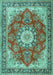 Machine Washable Persian Turquoise Traditional Area Rugs, wshtr3615turq