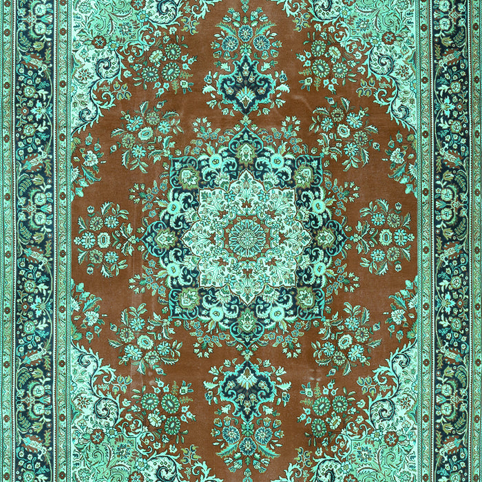 Machine Washable Persian Turquoise Traditional Area Rugs, wshtr3615turq