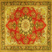 Square Persian Yellow Traditional Rug, tr3615yw