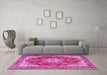 Machine Washable Persian Pink Traditional Rug in a Living Room, wshtr3615pnk