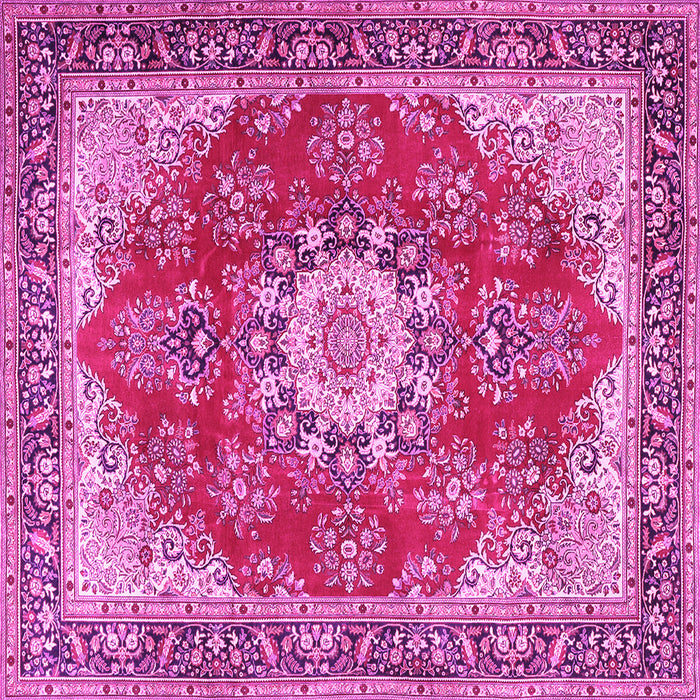 Square Persian Pink Traditional Rug, tr3615pnk