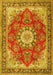 Machine Washable Persian Yellow Traditional Rug, wshtr3615yw