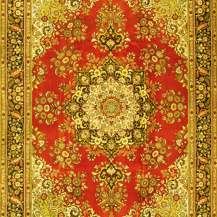Machine Washable Persian Yellow Traditional Rug, wshtr3615yw