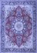 Machine Washable Persian Blue Traditional Rug, wshtr3615blu