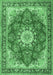 Machine Washable Persian Emerald Green Traditional Area Rugs, wshtr3615emgrn