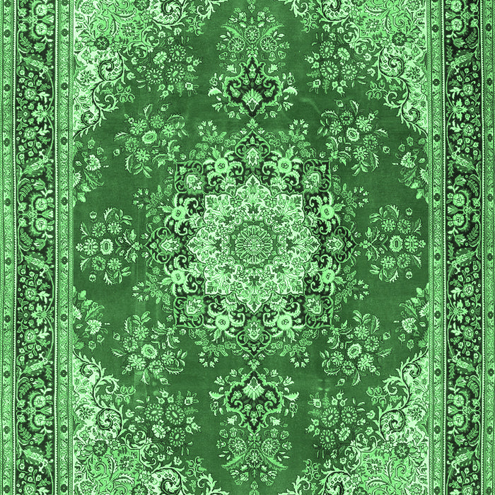 Machine Washable Persian Emerald Green Traditional Area Rugs, wshtr3615emgrn