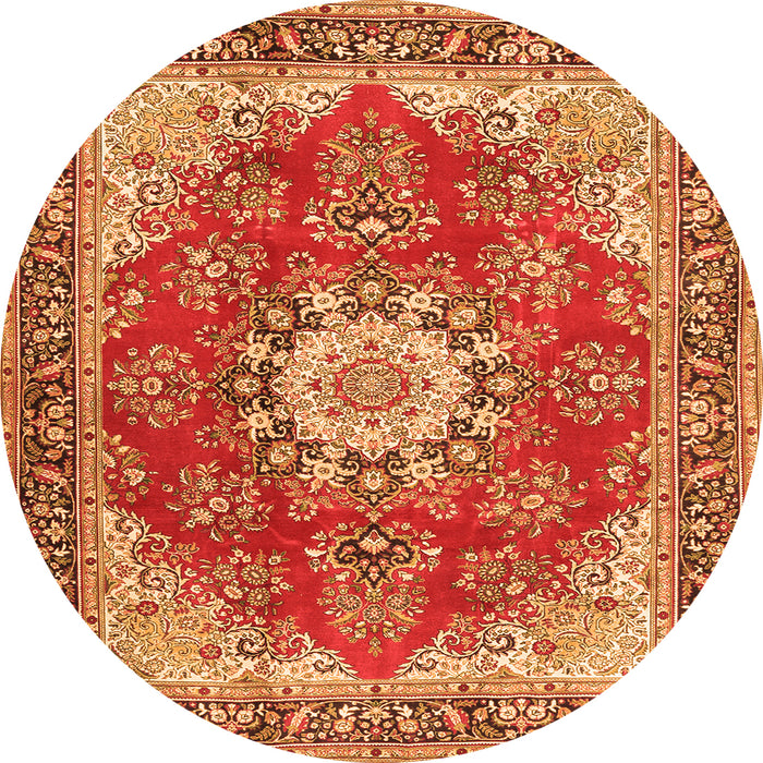 Square Persian Orange Traditional Rug, tr3615org