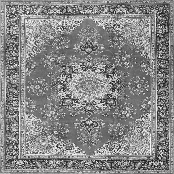 Round Machine Washable Persian Gray Traditional Rug, wshtr3615gry