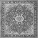 Round Machine Washable Persian Gray Traditional Rug, wshtr3615gry