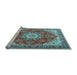 Sideview of Machine Washable Persian Light Blue Traditional Rug, wshtr3615lblu