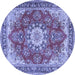 Round Persian Blue Traditional Rug, tr3615blu