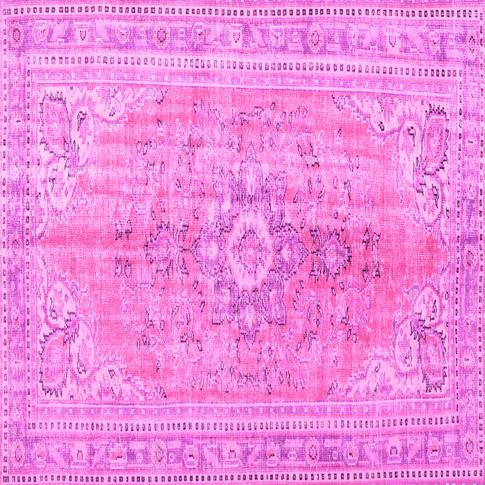 Square Machine Washable Persian Pink Traditional Rug, wshtr3616pnk