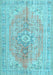 Machine Washable Persian Light Blue Traditional Rug, wshtr3616lblu