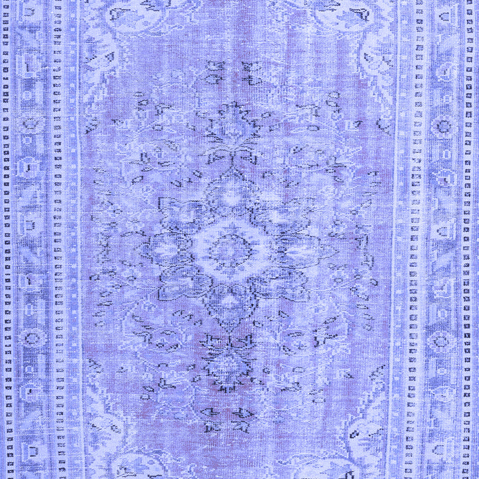 Machine Washable Persian Blue Traditional Rug, wshtr3616blu