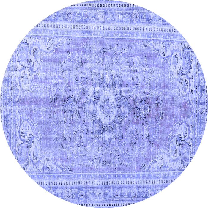 Round Persian Blue Traditional Rug, tr3616blu