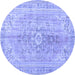 Round Persian Blue Traditional Rug, tr3616blu