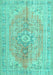 Machine Washable Persian Turquoise Traditional Area Rugs, wshtr3616turq