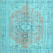 Square Persian Light Blue Traditional Rug, tr3616lblu