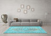 Machine Washable Persian Light Blue Traditional Rug in a Living Room, wshtr3616lblu