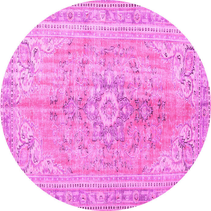 Round Persian Pink Traditional Rug, tr3616pnk
