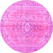 Round Persian Pink Traditional Rug, tr3616pnk